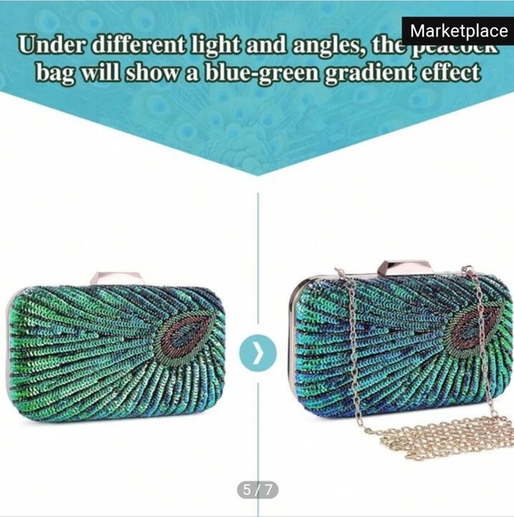 Peacock Clutch Bag - Picture 3 of 5